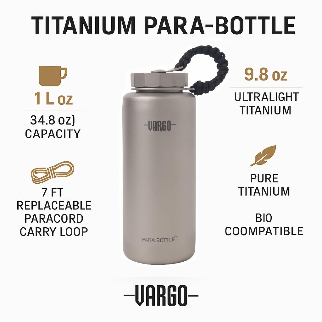 Amazon.com : Vargo Titanium para-Bottle | Ultralight Titanium